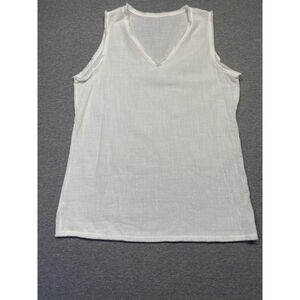 Women's linen blend Tank Top, Size M, White
